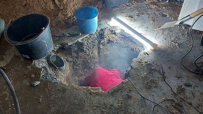 Reparatur von Abwasserrohren